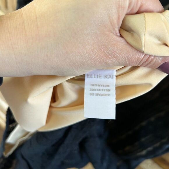 Ellie Kai 6 Black Lace Dress Short Sleeves V-Neck Classic Timeless Shift - Picture 10 of 11